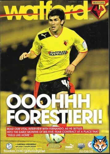 #OnThisday 10 years ago Wednesday lost away 2-1 @WatfordFC 2-1 in front of 12,727 #swfc goal AntonioBoth Watford goals from  a bloke called Forestieri  - wonder what happened to him ?