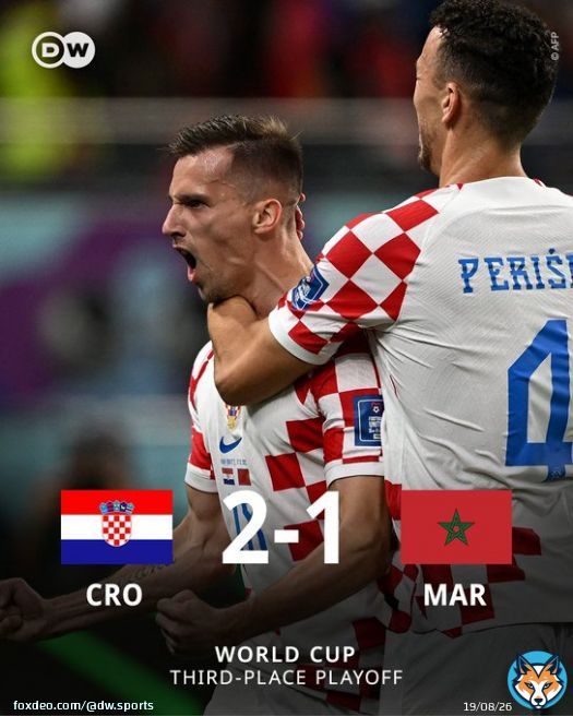 Four years after losing the #WorldCup final in Russia, Croatia finish third in Qatar thanks to Mislav Orsic's stunning goal. #CROMAR