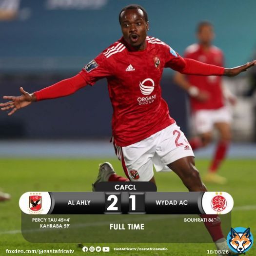 #CAFCL Mchezo wa kwanza wa fainali ya Klabu Bingwa Afrika umemalizika kwa Al Ahly kuibuka na ushindi nyumbani.  Je, nyumbani kwa Wydad nani atafanikiwa kunyakuwa ubingwa?  #CAFCLFinal #AlAhly #WydadCasablanca