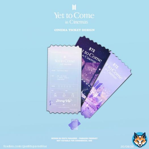 Cinema Ticket Design - YET TO COME IN CINEMAS   FREE DOWNLOAD LINK:   #YetToComeInCinemas @BTS_twt