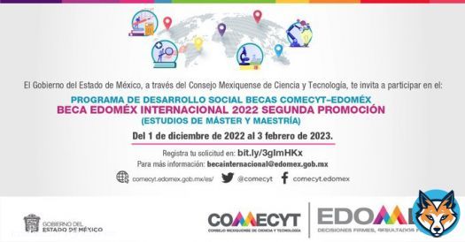 &iexcl;Mexiquense! Si est&aacute;s por iniciar tus estudios de m&aacute;ster o maestr&iacute;a en el extranjero, consulta la convocatoria y participa por una de las #BecasEdom&eacute;x:  #CienciaEdom&eacute;x #COMECYT