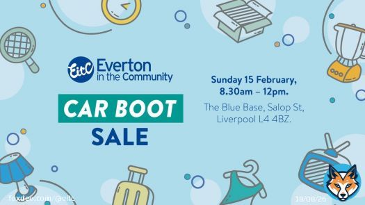 It’s back!!! Join us for Everton in the Community's Car Boot Sale! With tables available for just £10 per person, you can sell your pre-loved items or bag yourself a bargain - with every penny raised going back into the charity’s life-changing work. . For more details,Show more