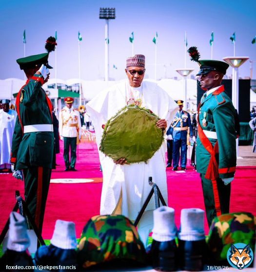 President Buhari and Vice President Yemi Osinbajo SAN attend the 2023 Armed Forces Remembrance Day at the National Arcade, Eagle Square Abuja. 15th Jan, 2023.  Tolani Alli