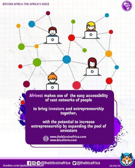 Bitcoin Africa profers solution to the global economic situation via Afrivest   Afrivest is one of the usecases of Bitcoin Africa designed to attract investors with the aim of pulling resources together to increase entrepreneurship