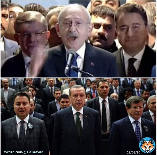 اوقفتني هذه الصورة..  كيف يرضى باباجان و داوود أن يكونوا خلف كليجدار العلماني العلوي..  فيما كانوا في مقدمة الصف السياسي في عهد #أردوغان #الانتخابات_الرئاسية #تركيا