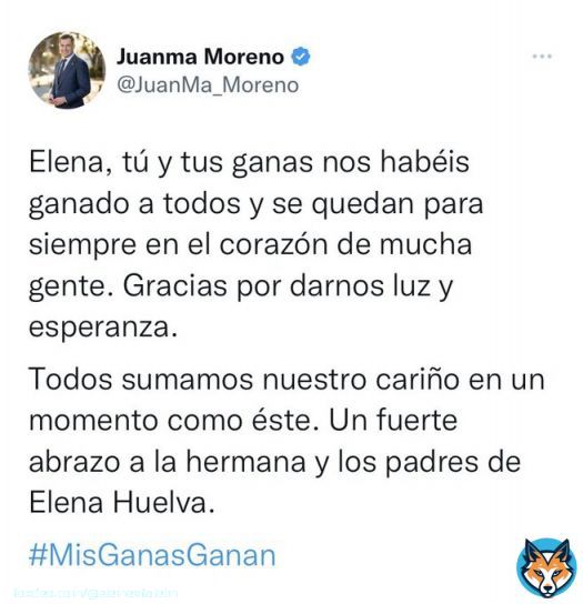 Lo que ten&eacute;is que sumar los pol&iacute;ticos -para que otras como Elena Huelva no pierdan la vida- es inversi&oacute;n en sanidad y en investigaci&oacute;n, no cari&ntilde;o. @JuanMa_Moreno
