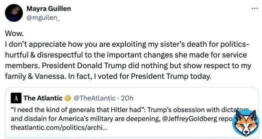 The Atlantic is an evil publicationQuoteShaun Maguire@shaunmmaguire&middot;15hThis is evil reporting by The Atlantic  They make an outrageous claim, which one of the two sources denies (Pfeiffer) but they run the story anyways  They also claim Trump denigrated a dead soldier, whose family (Mayra) denies it  Dear MSM, you will die if you keep doing thisShow more