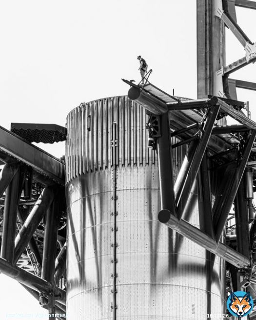 Starship rocket booster with human for scaleQuoteMax Evans@_mgde_&middot;Oct 24
