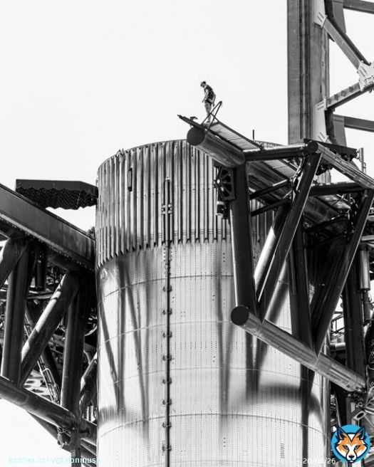 Starship rocket booster with human for scaleQuoteMax Evans@_mgde_&middot;Oct 24