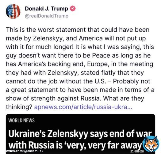 Zelensky wants a forever war, a never-ending graft meat grinder. This is evil.Quote