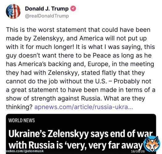 Zelensky wants a forever war, a never-ending graft meat grinder. This is evil.Quote