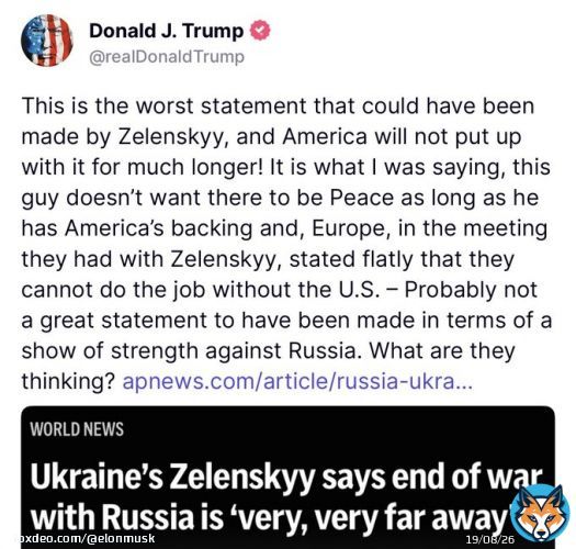 Zelensky wants a forever war, a never-ending graft meat grinder. This is evil.Quote