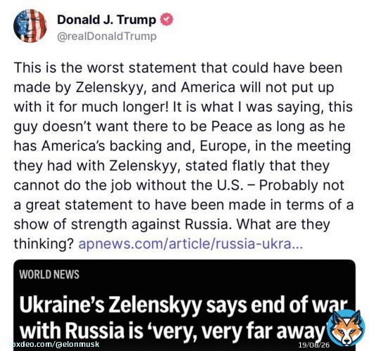 Zelensky wants a forever war, a never-ending graft meat grinder. This is evil.Quote