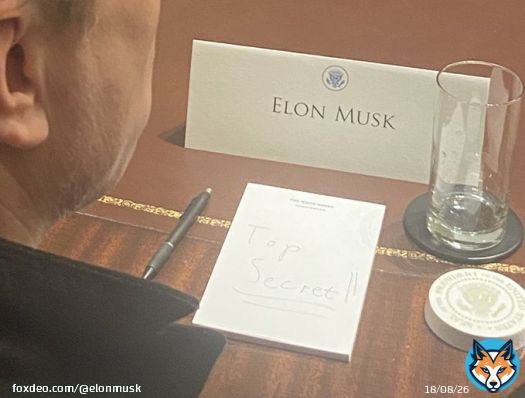 QuoteOwen Sparks@OwenSparks_&middot;Apr 12Elon knows the games the media plays, so he decided to mess with them at the cabinet meeting by writing 'Top Secret' on his note pad, knowing they would be snapping pics of his notes / phone.   x.com/bigimpacacthuman&hellip;