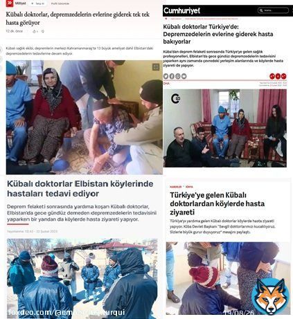 Several Turkish media highlight the solidarity work carried out by the brigade of Cuban doctors in the region of Kahramanmaraş affected by recent earthquakes. #CubaPorLaVida
