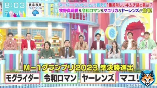 2023年12月5日(火)放送のラヴィット！出演者  左から 浣腸、M-1優勝、M-1準優勝、キモダチ #ラヴィット #M1グランプリ