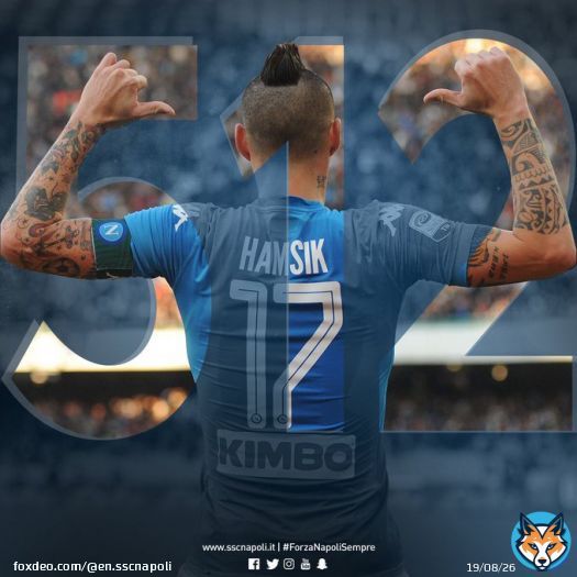 Marek #Hamsik's appearance in #NAPPSG means he has overtaken Giuseppe Bruscolotti at the top of the all-time Napoli appearance charts. 512 games - a true #Napoli legend!