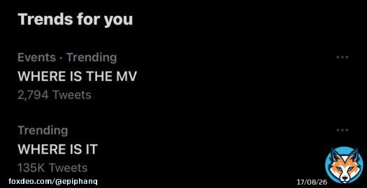 THE WAY WE'RE ALL CONFUSED RN WHERE IS THE MV??