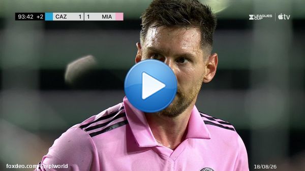 ليونل ميسي يجلب الفوز لفريقه الجديد انتر ميامي في اول مباراة له بهدف في اللحظات الاخيرة بهذه الطريقة امام كروز ازول في كأس الدوري