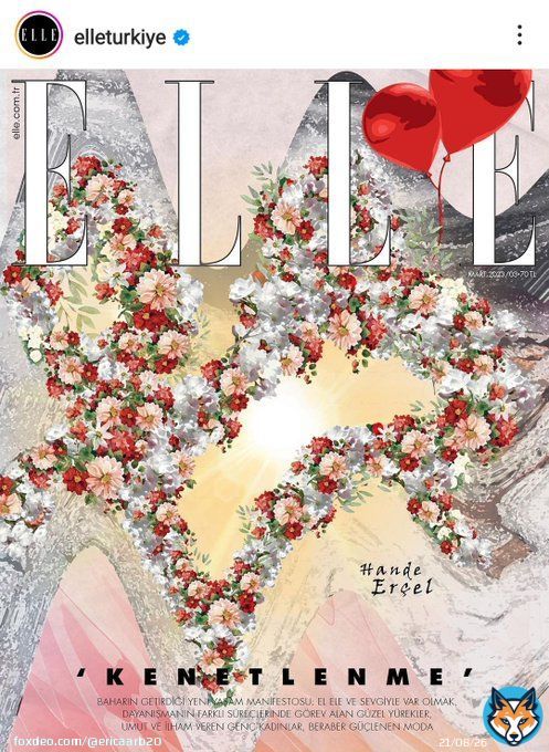 Elle cover March 23 has been designen by Hande Er&ccedil;el,and Will be adapted into t-shirts for @TAG , Will be sell in nocturnes shops and under order to help People affected by the earthquake   Great work @HandeErcel  #HandeErcel #HandeEr&ccedil;el #ElleTurkiye #Nocturne