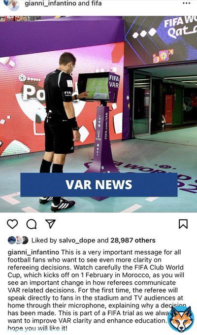 VAR news from FIFA President Gianni Infantino on refereeing decisions at the Club World Cup Morocco 2023