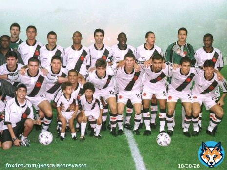 Barcelona de Guayaquil 1x2 Vasco- 26/08/1998  Em p&eacute;: Carlos Germano, Alex, Nasa, Vagner, Mauro Galv&atilde;o, Odvan, V&aacute;lber, M&aacute;rcio e V&iacute;tor.   Agachados: Mauricinho, Luiz&atilde;o, Ramon, Donizete, Juninho, Pedrinho, Felipe, Luisinho e Sorato.