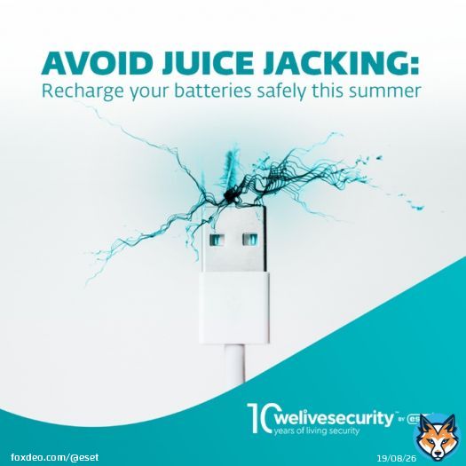 Did you know USB charging stations at airports, hotels, and shopping malls can be used by cybercriminals as conduits for malware? Find out why you should avoid public charging in our latest #WeLiveSecurity blog.  #ESET #ProgressProtected