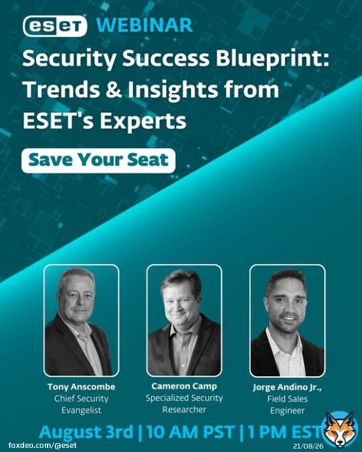 Strengthen your organization's security for 2023 with ESET's Security Success Blueprint, based on insights from our H1 Threat Report!   Join our webinar featuring Tony Anscombe, Cameron Camp, CISSP, and Jorge Andino Jr. as they discuss 2023 Threat ReReport trends and insights.