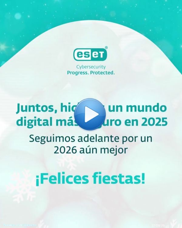 Les deseamos una Navidad llena de buenos momentos y un 2025 con más seguridad, innovación y tranquilidad digital. Gracias por acompañarnos y confiar en ESET durante todo el año. Felices y seguras fiestas