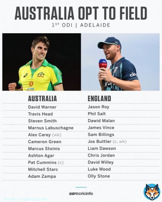 Pat Cummins' first match as ODI captain  England's first international game since winning the #T20WorldCup  Luke Wood making his England debut  The action begins soon at Adelaide   #AUSvENG