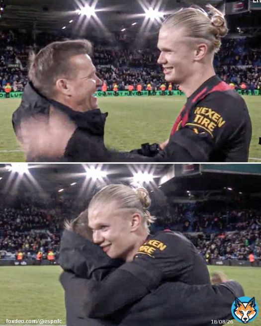 This moment between Haaland and his former Salzburg coach Jesse Marsch at fulltime
