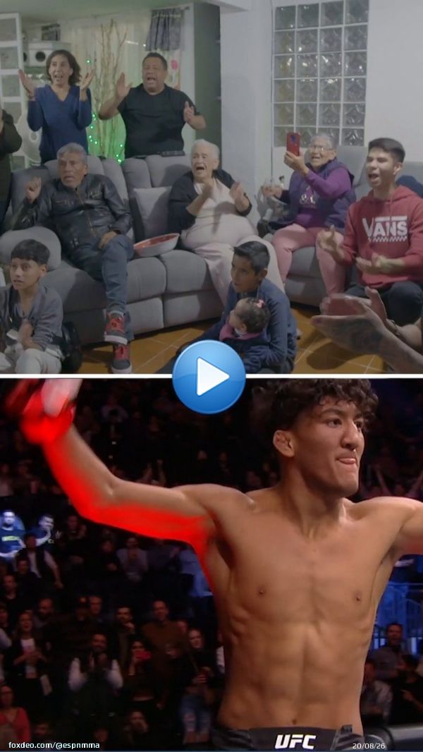 Raul Rosas Jr.'s family reacting to his debut win at #UFC282 is everything
