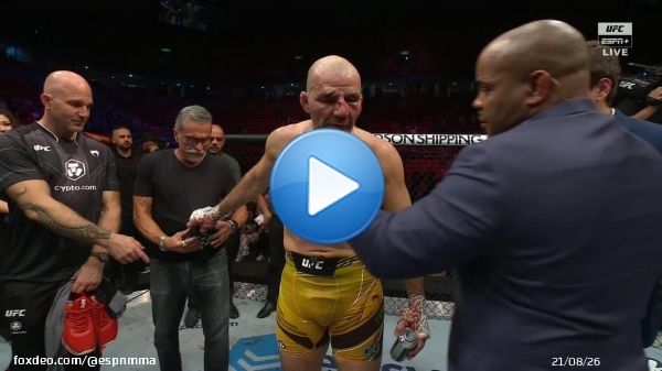 Glover Teixeira placed his gloves in the center of the Octagon after an epic battle at #UFC283