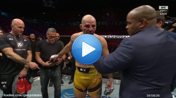 Glover Teixeira placed his gloves in the center of the Octagon after an epic battle at #UFC283