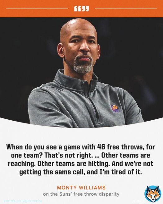 The Suns had 20 free throws compared to the Lakers&rsquo; 46.
