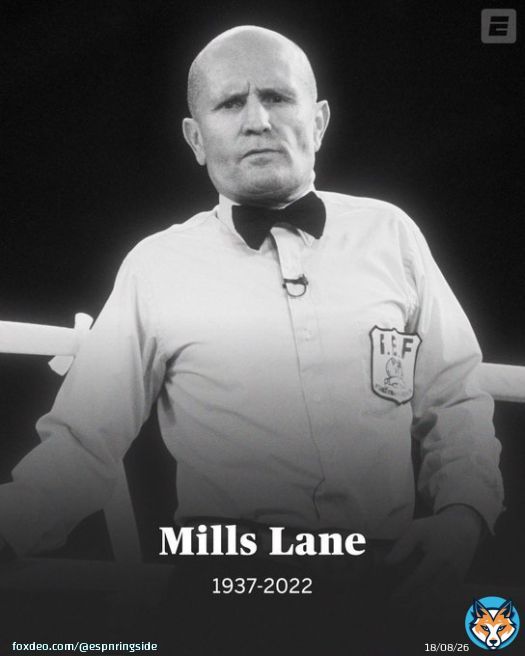 Mills Lane, the Hall of Fame referee who officiated the Mike Tyson-Evander Holyfield 'Bite Fight' and more than 100 other championship bouts, died on Tuesday morning at his Reno, Nevada, home, his son, Terry Lane, confirmed to ESPN&rsquo;s @MikeCoppipinger.   He was 85.