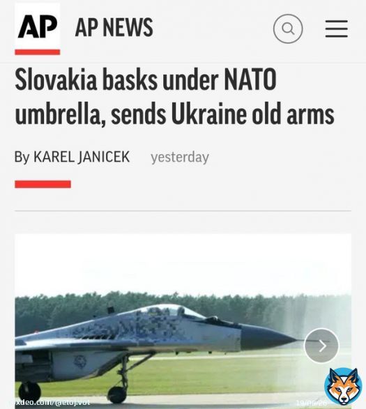 Словакия передаст ВСУ 10 из 11 своих истребителей МиГ, &mdash; Associated Press.  &laquo;Мы больше никогда не будем использовать МиГи. Они не имеют для нас реальной ценности. Если мы отдадим их Украине, они помогут спасти их жизни&raquo;, &mdash; сказал министр обороны Словакии Ярослав Надь.
