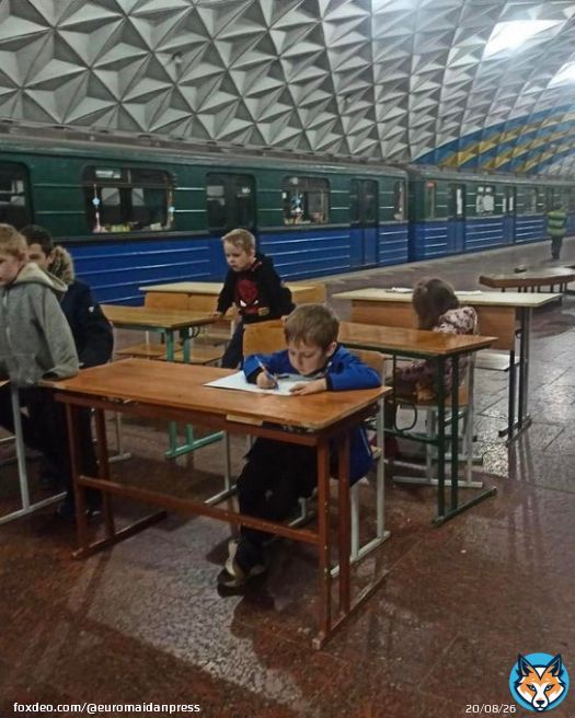 Young kids studying in a makeshift classroom in Sportyvna station of Kharkiv Metro  On 1 Sept, it&rsquo;s back to school for Ukrainian kids&hellip; but classes will be held mostly online. As of 1 Sept, 380 Ukrainian children killed, 736 injured, 228 missing, 7297 deported  #StandWithUkraine