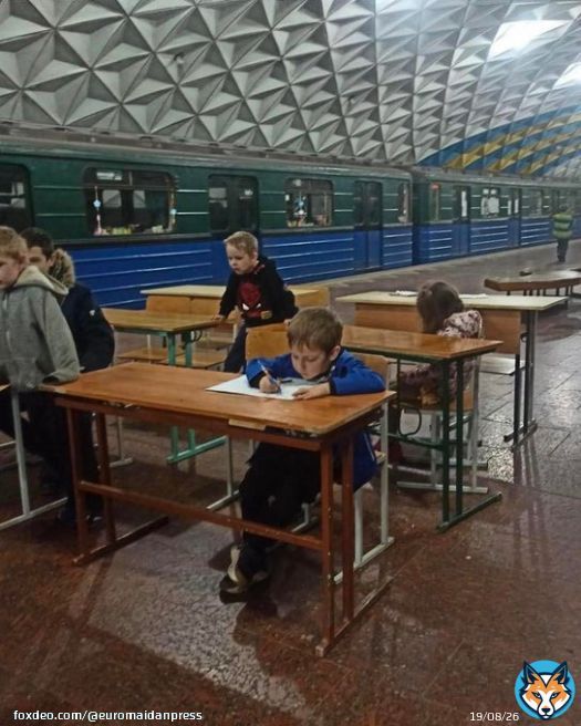 Young kids studying in a makeshift classroom in Sportyvna station of Kharkiv Metro  On 1 Sept, it&rsquo;s back to school for Ukrainian kids&hellip; but classes will be held mostly online. As of 1 Sept, 380 Ukrainian children killed, 736 injured, 228 missing, 7297 deported  #StandWithUkraine