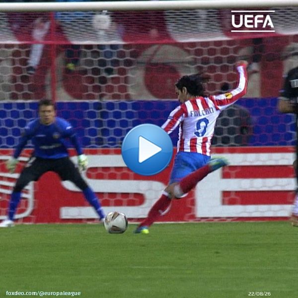 A textbook @FALCAO strike    #OTD in 2012  @Atleti || #UEL