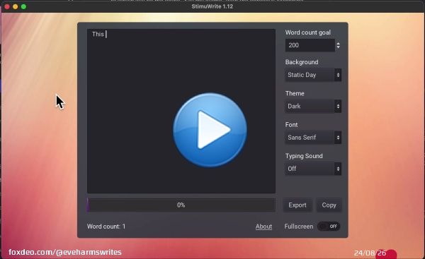 I've had trouble concentrating while writing lately, so I made a writing app to help me focus. As someone with ADHD tendencies, that means more stimulation and feedback. I thought it might help other writers like myself so I put it on itchio as donattionware! Give StimuWrite a try