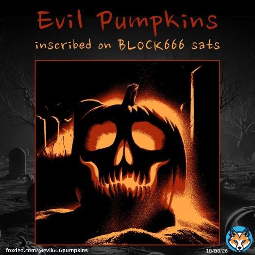 EVIL PUMPKINS  Celebrating horror, macabre, & the occult   666 Horrifying Artworks (1/1) Vintage BLOCK 666 sats HD Pixel Art @ 666 x 666 px Parent / Child Provenance On-chain Metadata for each piece  now available on me &bull; while supply lasts!