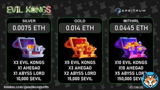 Do you already know our special evil chests? Minting:   Benefits: Enter all USDT drawings. Stake your NFTs and Earn $EVIL. Benefits in express giveaways (Discord).  Get yours now! LIMITED SUPPLY! #NFT #NFTGiveaways #NFTCommuntiy #NFTdrops&hellip;Showmore