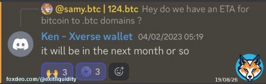 BNS domains getting minted like hot cakes right now with 100+ 4digit sales, a dozen 3digit .btc domain sales and $3k spent on a 2digit domain (87.btc) all in the last 24hours. Big things coming Q2 for #BNS. #bitcoin #ordinalsnft it&rsquo;s still early anon&hellip;