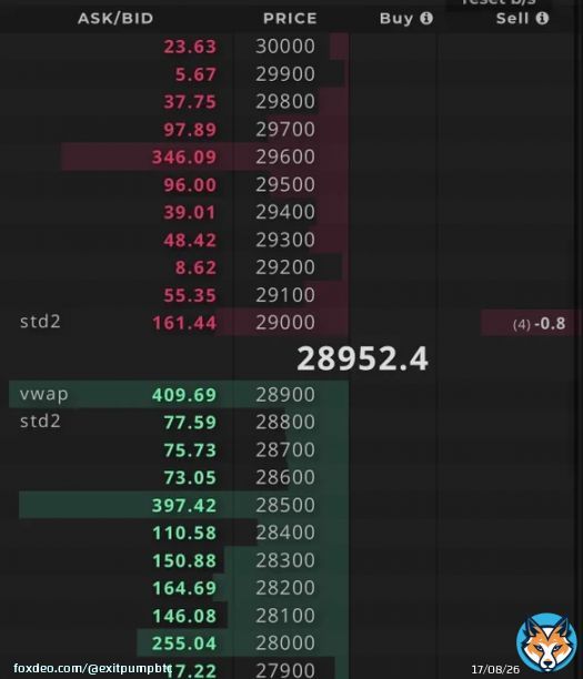 Someone sitting with 400 $BTC buy wall at 28,900 on Binance spot orderbook.  Fully closed my short.   #Bitcoin