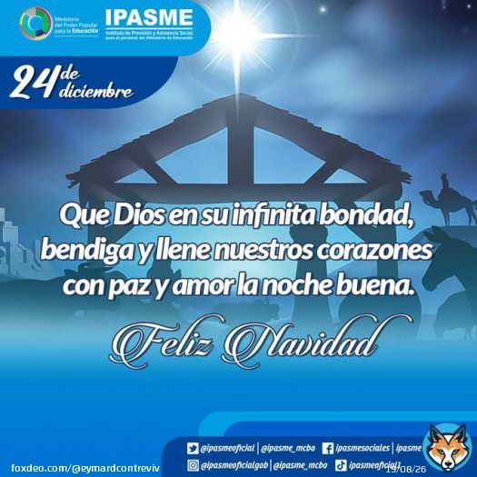 Cada #24Dic se celebra en el mundo, el nacimiento de nuestro Ni&ntilde;o Jes&uacute;s, que junto a Mar&iacute;a y Jos&eacute; afirman la bienaventuranza de esta nochebuena.   #FelizNavidad les desea la Directora Adm. de @Ipasme_Mcbo, Dra. @DorelisEchheto y este gran equipo. #NavidadEnFamilia