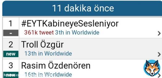 361.000 Twett T&uuml;rkiye g&uuml;ndemi 1 sıra D&uuml;nya g&uuml;ndemi 3 sıra  Devam EYT devam  Yakala  @tuncay17yenice1 #EYTKabineyeSesleniyor