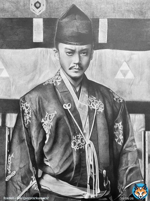 とりあえず完成です。 「鎌倉殿の13人」の小栗旬さん演じる主人公・北条義時です。 鉛筆で描きました。 #鎌倉殿の13人 #小栗旬 #大河ドラマ #鎌倉絵 #鉛筆画 #イラスト