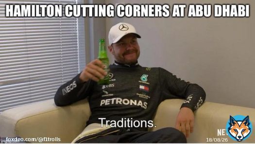 Hamilton leaving the track and gaining an advantage