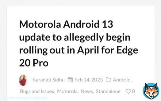 Motorola Android 13 & Jio 5G update for Edge 20 Pro in April 2023